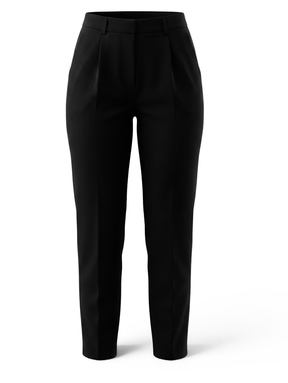 Max Studio Solid Black High Rise Pleated Tapered Ankle Trousers Pants Size 28